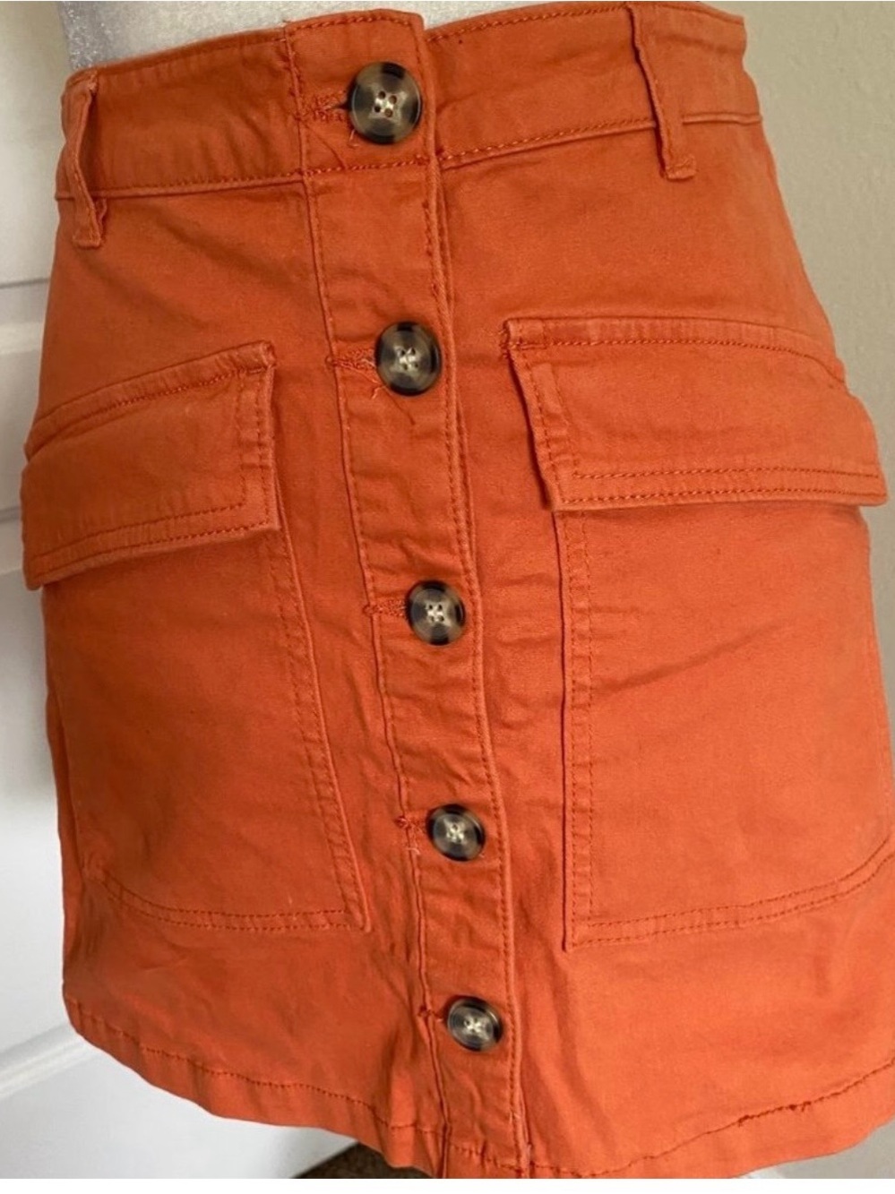 Copper Key Orange Casual Skirt